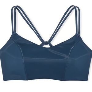 Victoria's Secret Elevate Blue Metallic Strappy Sports Bra Sz XXL